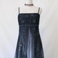 🥀 Robe Empire Vintage Argent et Noir Paillettes Ombre Perlée Taille Haute Longue Tulle Robe de Bal Robe de Soirée Robe de Soirée nv4981