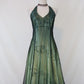 💚Empire Dress Vintage Unique Green Ombre Floral Beaded Long Mermaid Tulle Formal Prom Dress Evening Gown Party Dress nv4989