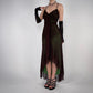Robe de soirée longue et élégante en tulle, simple et rétro, à bretelles spaghetti, verte, robe de bal, robe de soirée, robe de bal, nv3753