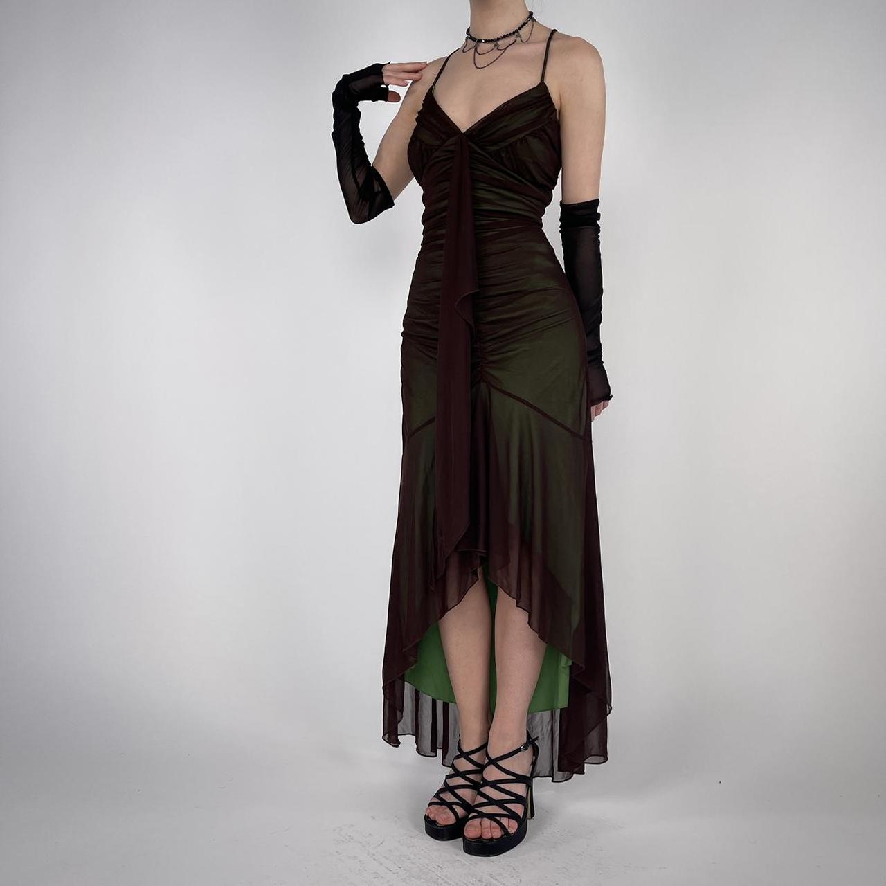 Robe de soirée longue et élégante en tulle, simple et rétro, à bretelles spaghetti, verte, robe de bal, robe de soirée, robe de bal, nv3753
