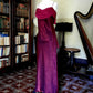 Robe de soirée longue en mousseline fuchsia, élégante, à bretelles spaghetti, style rétro, nv3718