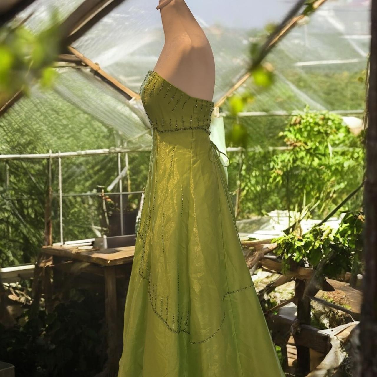 Robe de soirée longue en satin et tulle, élégante et raffinée, verte, élégante, perlée, pour fête d'anniversaire, nv3730