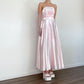 NiceVestidos - Hellrosa geblümtes langes Satin-Vintage-Kleid, Feenkleid, Ballkleid, Abendkleid NV5726