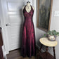Schwarz/Burgunderrot Vintage-Mode Exquisite Perlenbesatz Elegantes rückenfreies langes Satin-Tüll-Abschlussballkleid Abendkleid Partykleid nv3649