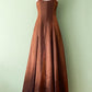 NiceVestidos - Braunes, exquisites Perlenkleid, Vintage-Kleid, langes Satin-Ballkleid, NV5650