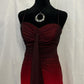 Red black shiny elegant long chiffon party dress evening gown prom dress nv4595