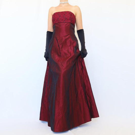 NiceVestidos - Robe longue en satin rose à fleurs vintage Nv5632