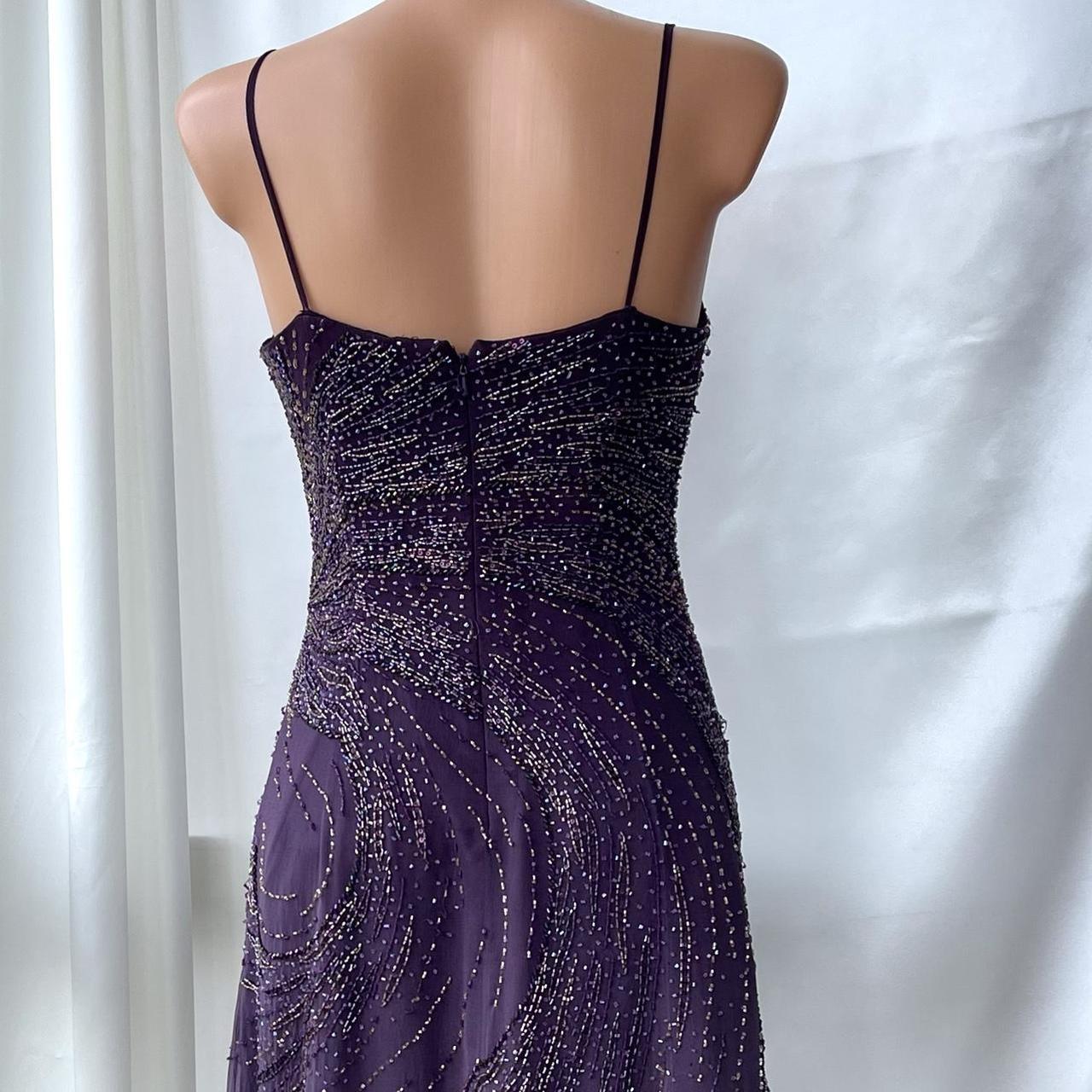 ✨💞Magnifique et élégante robe rétro dégradée violette perlée à la main charmante robe de bal longue en mousseline de soie princesse nv5379