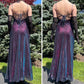 NiceVestidos-Lila blau glänzendes langes Satin-Feenkleid, formelles Ballkleid, Y2K-Vintage-Kleid, NV5444