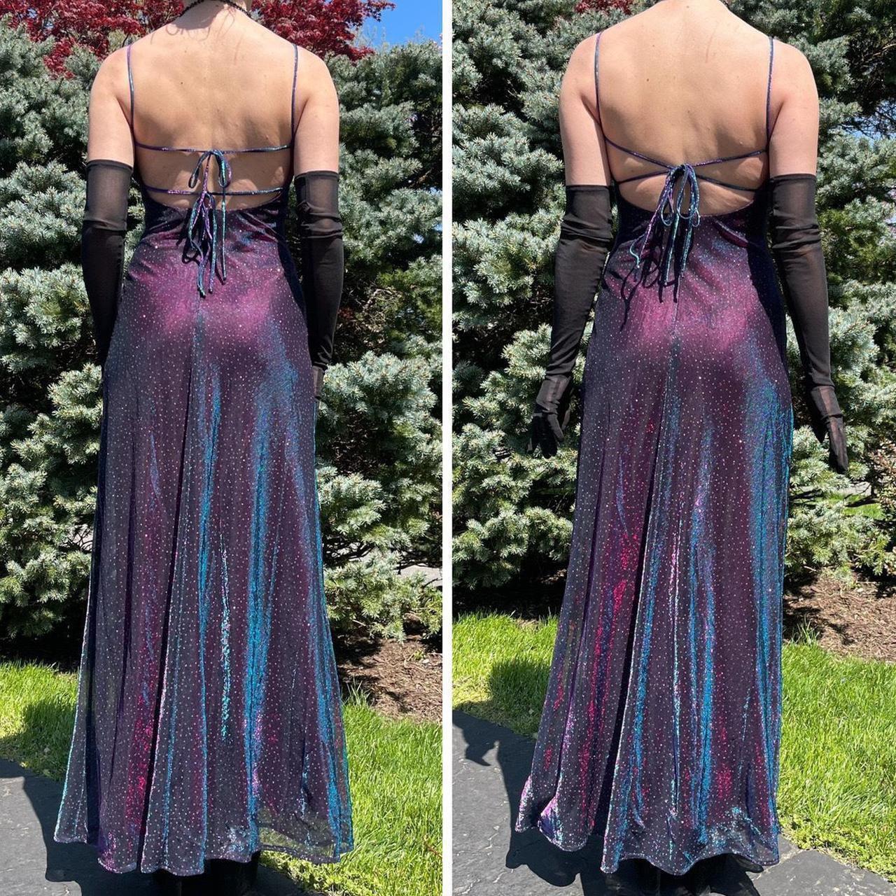 NiceVestidos-Lila blau glänzendes langes Satin-Feenkleid, formelles Ballkleid, Y2K-Vintage-Kleid, NV5444
