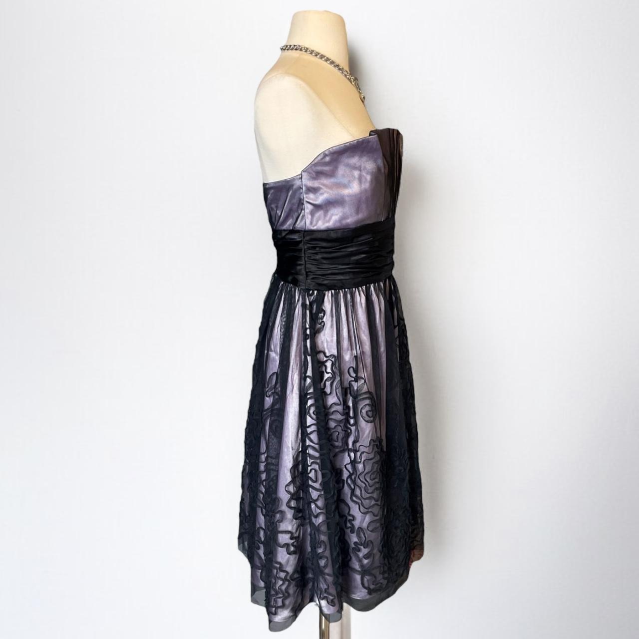 Robe de soirée courte en mousseline de soie à imprimé floral rétro violet nv5420