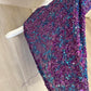 Robe de soirée longue à paillettes et perles violettes et bleues nv4243