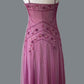 NiceVestidos - Robe de bal mi-longue perlée rose NV5692