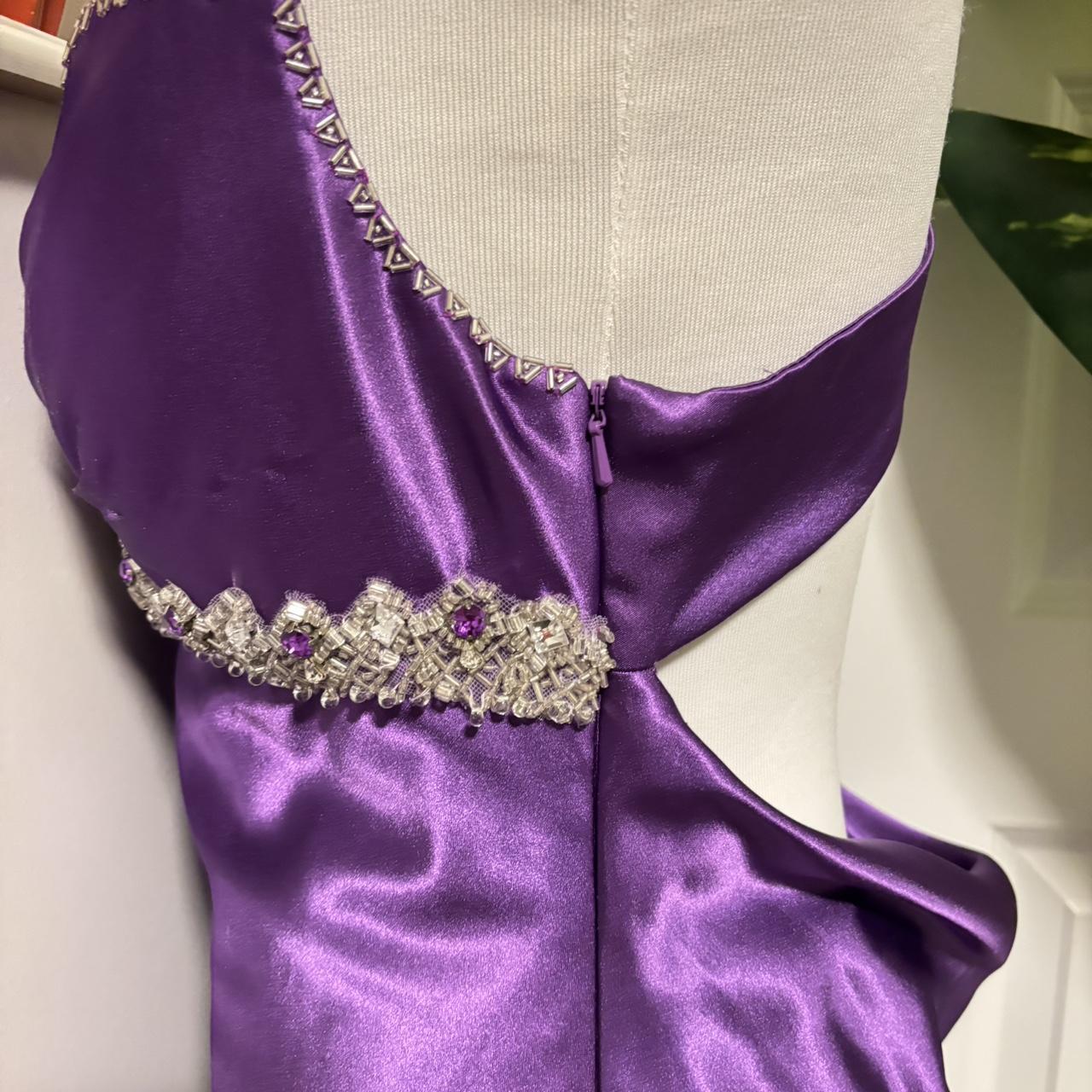 Robe de soirée longue en satin violet, style vintage, exquise, perlée, longueur au sol, robe de bal, robe de soirée nv3704