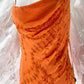 Orangefarbenes, exquisites, perlenbesetztes Spaghettiträger-Lang-Chiffon-Feenkleid, Ballkleid NV5413