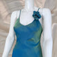 Blaues, glänzendes langes Retro-Kleid, Meerjungfrau, Fee, Y2K, 90er, formelles Ballkleid, Abendkleid, Bankettkleid, NV4574