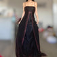 Red Black Shiny Elegant Delicate Rhinestone Beads Retro Elegant Lace Long Tulle prom dress Evening Dress Party Dress nv3808