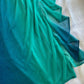 Green shiny gradient elegant tulle ruffle long ball gown evening dress nv3316