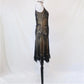 Braunes, perlenbesetztes, kurzes/mittellanges Chiffon-Heimkehrkleid, Geburtstagspartykleid, nv4978
