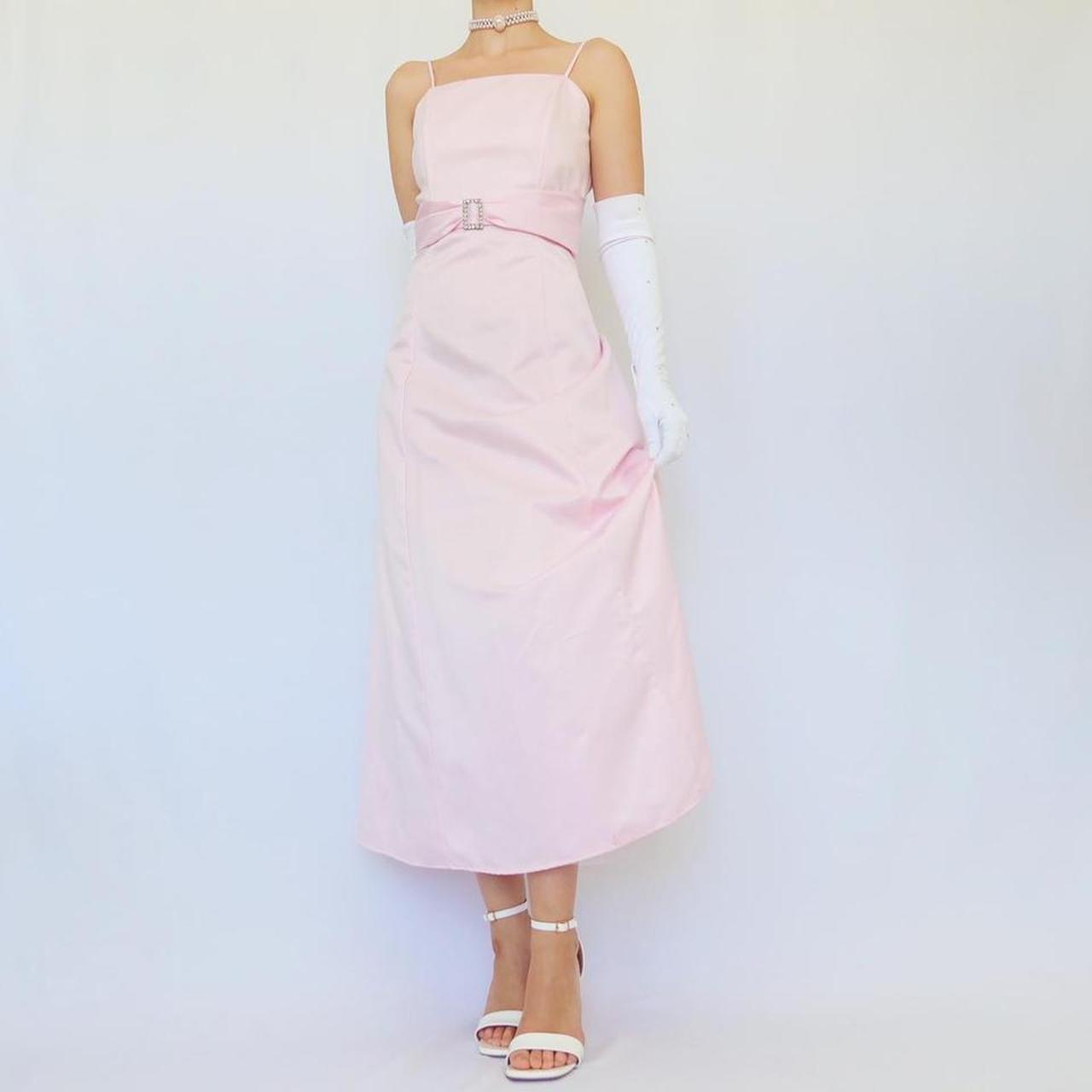 NiceVestidos-Langes Abendkleid aus Vintage-Rosa-Satin Nv5636