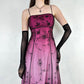 Rosa Retro Fee Exquisite Floral Kurzes Chiffon Homecoming Kleid nv5421
