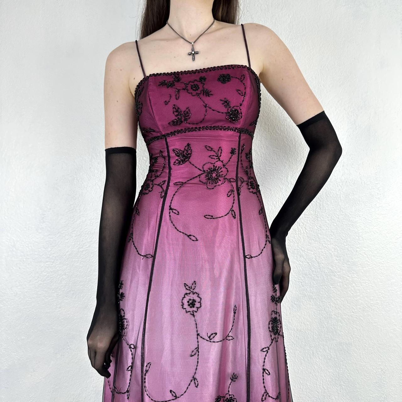 Rosa Retro Fee Exquisite Floral Kurzes Chiffon Homecoming Kleid nv5421