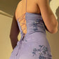 Blau/Lila/Burgund Mode Elegant Spaghetti Strap Applique Fee Lange Chiffon Ballkleid Abendkleid Partykleid nv3775