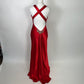 Rot schöne elegante Mode exquisite Perlen Spaghetti-Trägern lange Satin Schlitz Ballkleid Abendkleid Partykleid nv3728