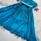 Blaues, exquisites, perlenbesetztes, kurzes Chiffon-Heimkehrkleid, Geburtstagspartykleid, NV5332