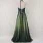 💚Empire Dress Vintage Unique Green Ombre Floral Beaded Long Mermaid Tulle Formal Prom Dress Evening Gown Party Dress nv4989
