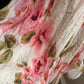 Robe de soirée longue en mousseline de soie rose à fleurs, élégante, robe de bal, nv4599