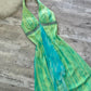 Robe de soirée courte en mousseline de soie, mini, dos nu, strass, verte et bleue, robe de bal, robe de soirée, robe de fête d'anniversaire, robe de banquet, nv4563