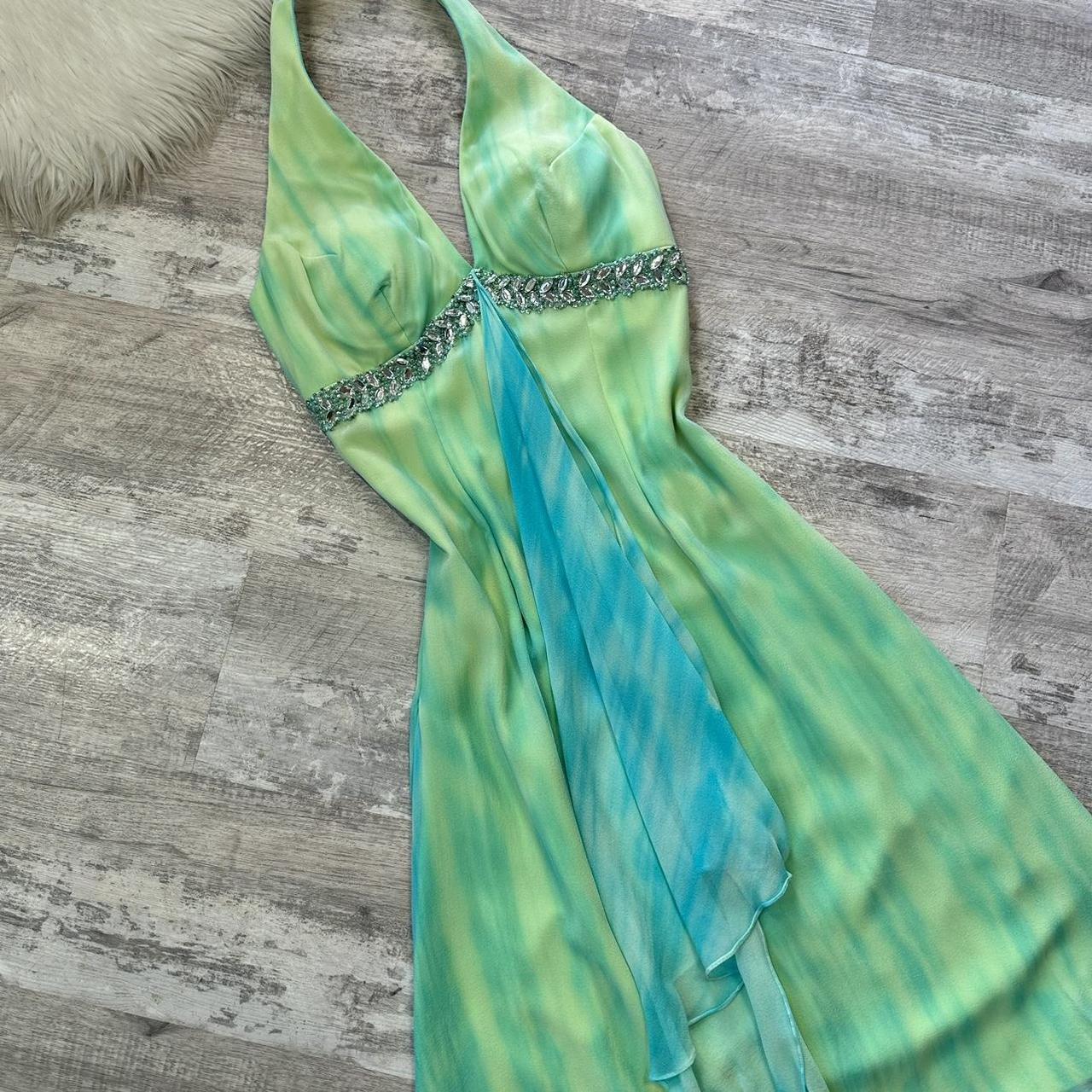 Robe de soirée courte en mousseline de soie, mini, dos nu, strass, verte et bleue, robe de bal, robe de soirée, robe de fête d'anniversaire, robe de banquet, nv4563