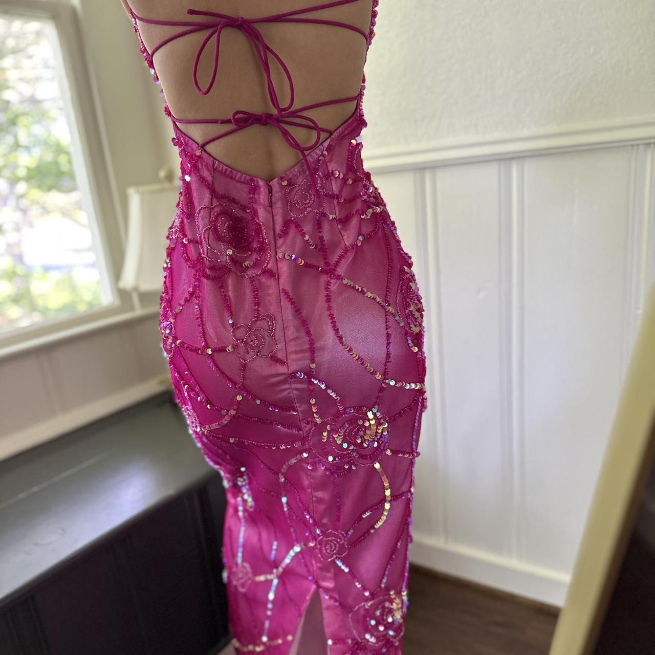 Rosa Lila Wunderschöne Exquisite Blumen Perlen Lange Chiffon Ballkleid Abendkleid Partykleid nv4613