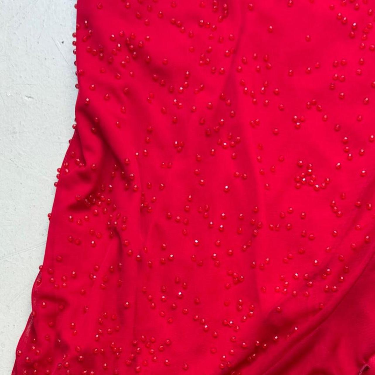 NiceVestidos-- Red fairy exquisite beaded mid-length chiffon prom dress NV5679