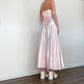 NiceVestidos - Hellrosa geblümtes langes Satin-Vintage-Kleid, Feenkleid, Ballkleid, Abendkleid NV5726