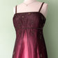 NiceVestidos - Robe longue bordeaux à fleurs et perles, style vintage, en tulle, pour femme, NV5648