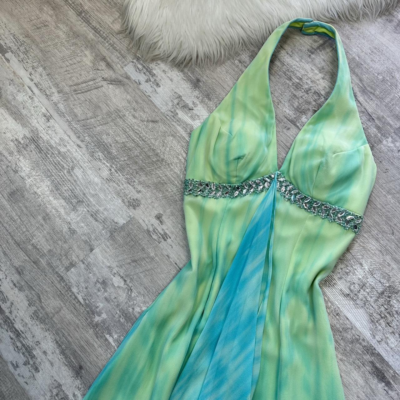 Robe de soirée courte en mousseline de soie, mini, dos nu, strass, verte et bleue, robe de bal, robe de soirée, robe de fête d'anniversaire, robe de banquet, nv4563