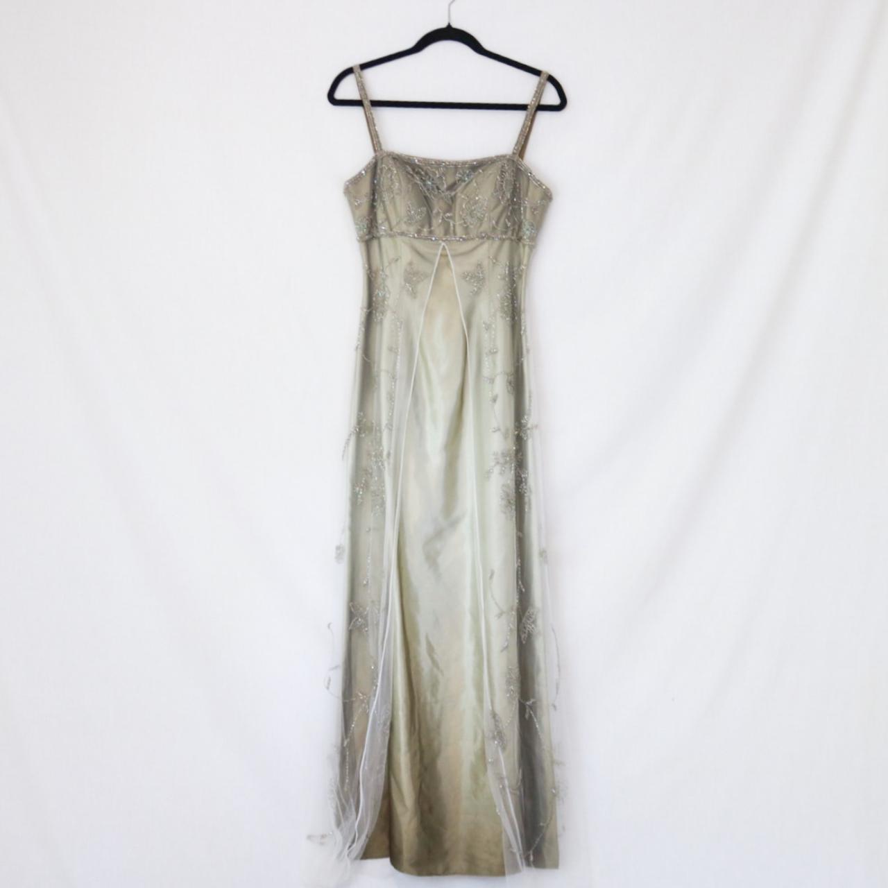 ✨Vintage Champagner-Gold Empire-Kleid Hohe Taille Fee Langes Tüll Formelles Ballkleid Abendkleid nv4992