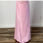 Superbe robe de soirée longue en satin rose à nouer et à fleurs, style féerique, 2 pièces, style corset, robe de bal, nv3746