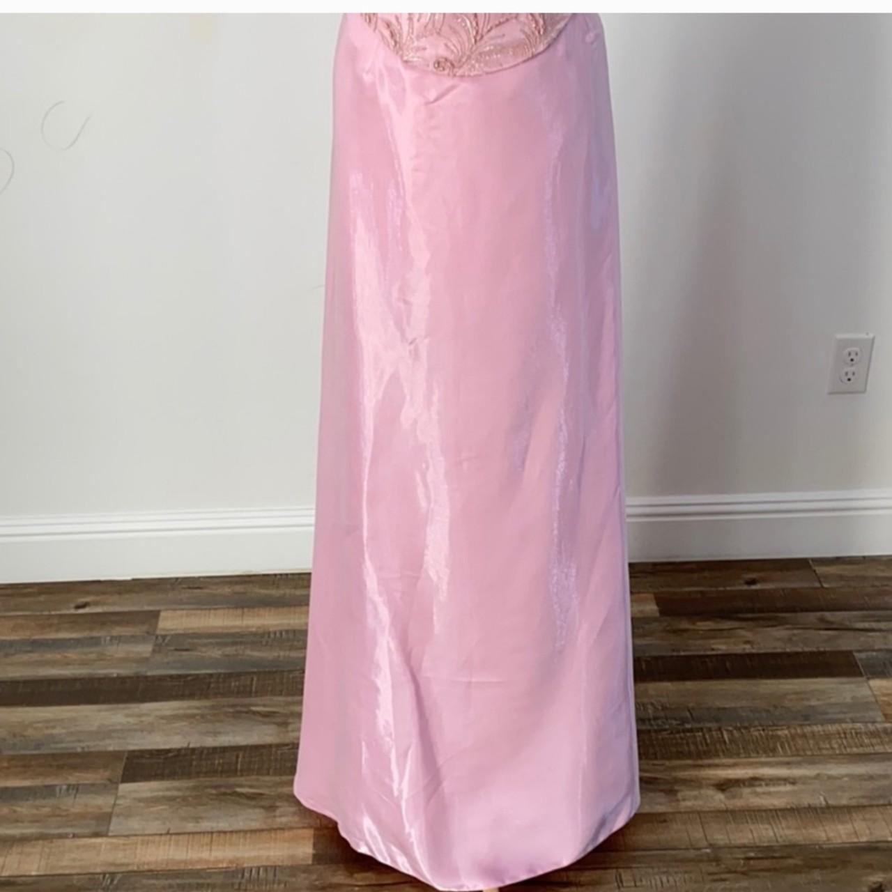 Superbe robe de soirée longue en satin rose à nouer et à fleurs, style féerique, 2 pièces, style corset, robe de bal, nv3746