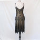 Braunes, perlenbesetztes, kurzes/mittellanges Chiffon-Heimkehrkleid, Geburtstagspartykleid, nv4978