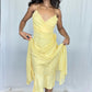 NiceVestidos - Robe de bal mi-longue jaune NV5691