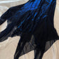 Robe de bal longue en mousseline de soie bleu marine à bretelles spaghetti brillantes, robe de soirée d'anniversaire, robe de soirée nv5388
