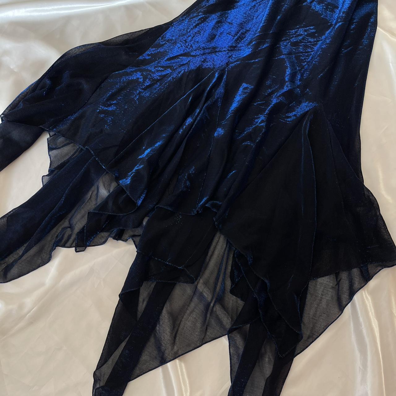 Robe de bal longue en mousseline de soie bleu marine à bretelles spaghetti brillantes, robe de soirée d'anniversaire, robe de soirée nv5388