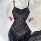 Schwarzes, exquisites, langes Chiffon-Ballkleid mit Perlen, NV5329