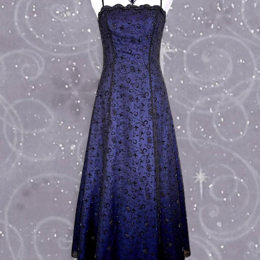 NiceVestidos - Robe rétro pour femme, robe de bal longue et exquise, violette et noire, NV5642