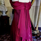 Robe de soirée longue en mousseline fuchsia, élégante, à bretelles spaghetti, style rétro, nv3718
