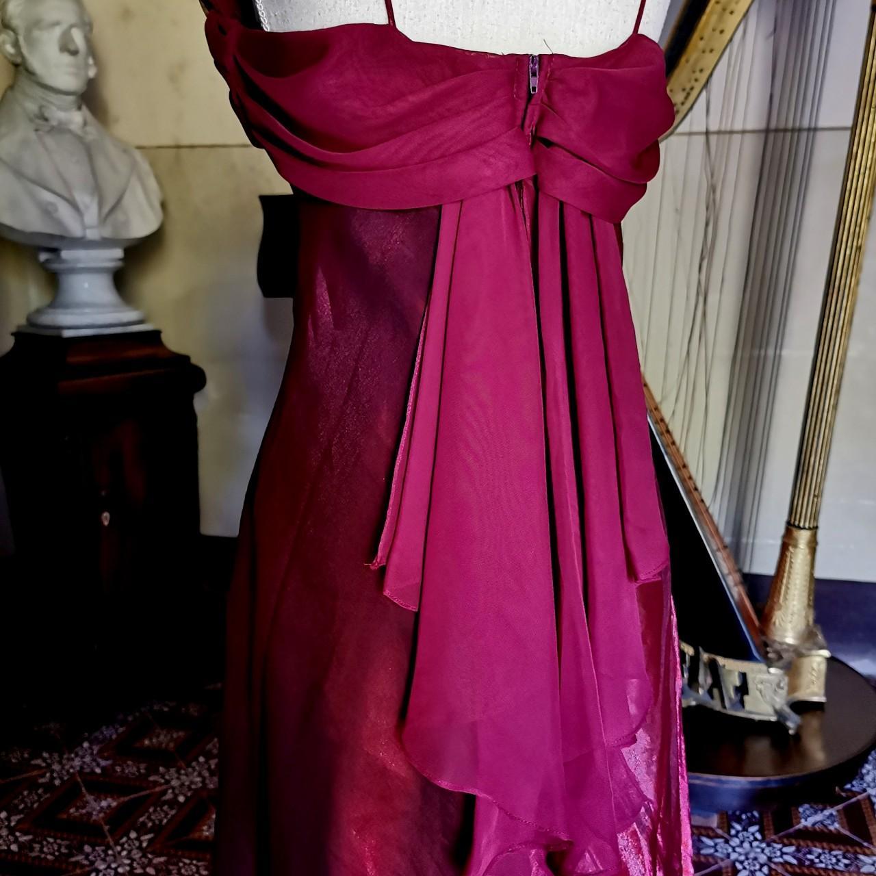 Robe de soirée longue en mousseline fuchsia, élégante, à bretelles spaghetti, style rétro, nv3718