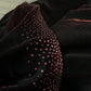 Red Black Shiny Elegant Delicate Rhinestone Beads Retro Elegant Lace Long Tulle prom dress Evening Dress Party Dress nv3808